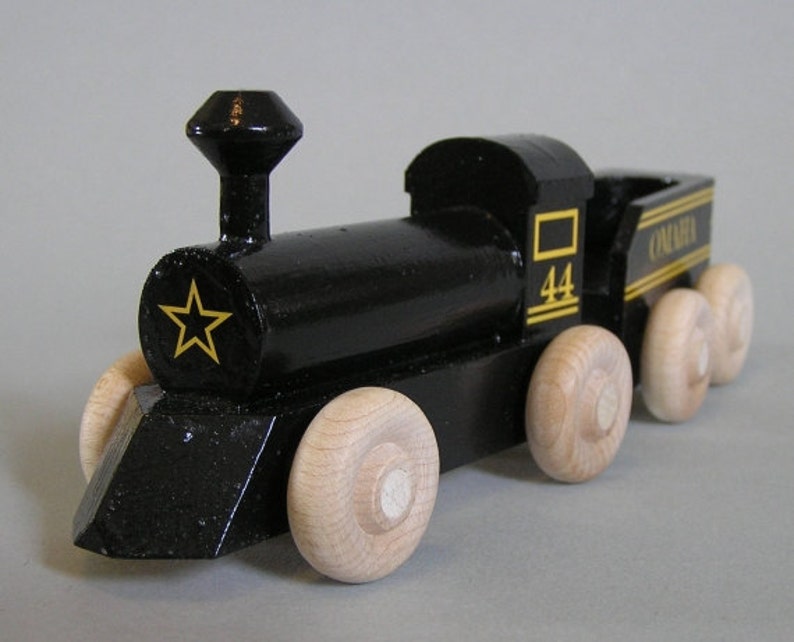Black Painted Toy Set. A Wooden Train Toy. Etsy