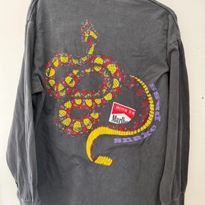 トップス Marlboro snake pass Lightweight Sweat Vintage Marlboro Snake Pass Long Sleeve T-shirt 90s Reprint Gray