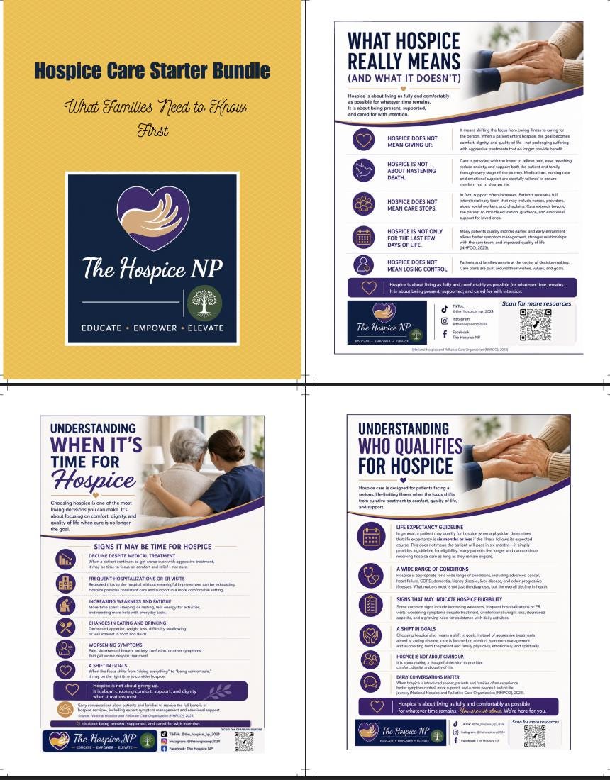 Hospice Care Starter Bundle | End of Life Education for Families ...