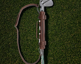 Sangle de transport en cuir pour club de golf, Support de club de golf portable, Sangle de transport de marche de golf, Alternative minimaliste à un sac de golf, Cadeau de golfeur