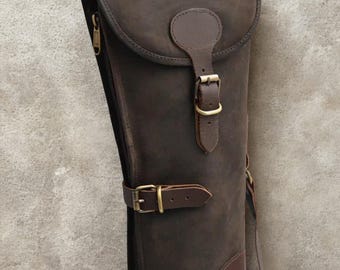 Étui à fusil en cuir, étui de transport pour fusil de chasse, étui à fusil en cuir vintage, sac de rangement pour équipement de chasse, étui de voyage rembourré pour arme à feu, cadeau d'extérieur
