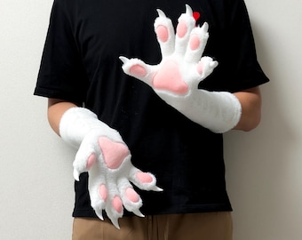 Custom Slim Fitted Fursuit Paws with Claws, Handmade 5-Finger Furry Gloves, Fursona Costume Accessory, Cute Gift for Anime Lover & Cosplayer