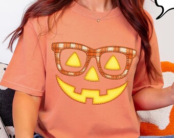 Halloween Comfort Color Shirt, Pumpkin Face Shirt, Jack O Lantern Shirt, Spooky Pumpkin Face Tee, Comfort Colors Halloween Shirt, Cute Fall