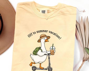 Chemise Comfort Colors® pour le dernier jour d'école, chemise d'été en oie, t-shirt de vacances en oie drôle, chemise de vacances d'été, chemise de canard mignon