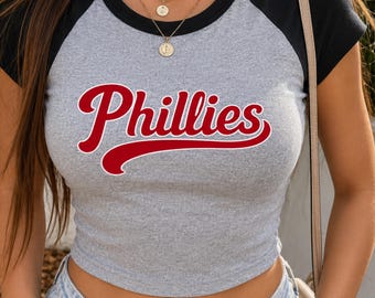 T-shirt bébé raglan Philadelphia Baseball Micro côtes, culture fan de baseball Philly, t-shirt sport Philadelphia rétro, t-shirt de baseball Philadelphie