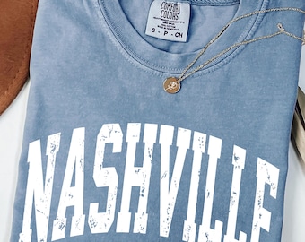 Chemise Nashville vintage Comfort Colors, chemise Nashville Concert Trip, t-shirt EVJF, chemise de voyage Music City, chemise Tennessee