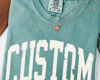Chemises de mascotte d'équipe personnalisées Comfort Colors®, chemise de fan mascotte esprit d'école, chemises personnalisées avec nom d'équipe préférée, t-shirts esprit d'équipe Game Day