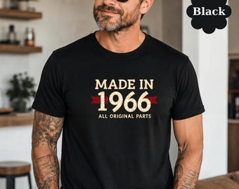Chemise fabriquée en 1966, t-shirt anniversaire 1966, t-shirt toutes les pièces d'origine, cadeau d'anniversaire 58e vintage, chemise 1966 classique