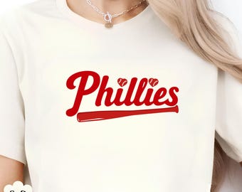 Chemise de baseball Philadelphie, t-shirt de baseball Philly rétro, chemise inspirée des Phillies, t-shirt graphique coeur de baseball