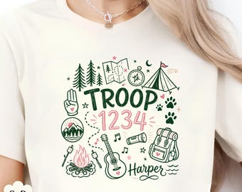 Chemise personnalisée de troupe de scouts, t-shirt d'équipe personnalisé