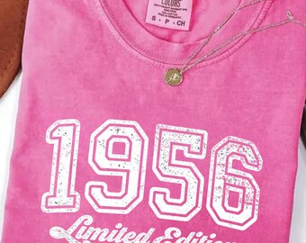 Comfort Colors®Vintage 1956 Shirt,Limited Edition 1956 Tee, Retro Birth Year Shirt, 1956 Birthday Gift, Mens Womens 70th Birthday Tee