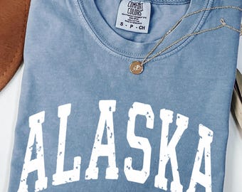 T-shirt Alaska Comfort Colors®, chemise souvenir de l'Alaska, cadeau pour chemise voyageur de l'Alaska, chemise Alaska à manches longues