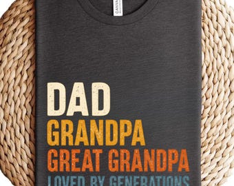 Chemise papa grand-père et arrière-grand-père, chemise grand-père pour la fête des pères, t-shirt grand-père, cadeau d'anniversaire pour grand-père, cadeau grand-père des petits-enfants