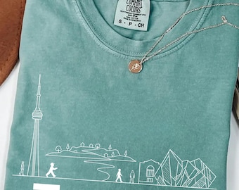 Chemise Comfort Colors® Toronto Canada, t-shirt Toronto Skyline, t-shirt Tour CN, chemise de voyage Maple Leaf Canada, t-shirt graphique souvenir de Toronto