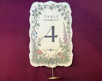 Woodland Mushroom Table Numbers | Cottagecore Wedding Table Numbers | Forest Fairy Reception Decor | Enchanted Garden Wedding Signage