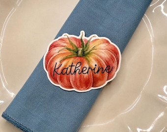Watercolor Heirloom Tomato Place Cards | Personalized Wedding Escort Cards | Die Cut Tomato Name Cards | Italian Wedding Decor