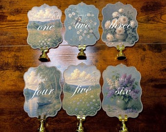 Victorian Oil Painting Table Numbers | Fine Art Wedding Table Numbers | Vintage Floral Reception Decor | Romantic Wedding Signs