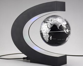 Magnetic Levitating Globe LED Floating World Map Desk Cool Tech Gift for Him Office Home Office Desk Gift Husband Son Boyfriend Map World