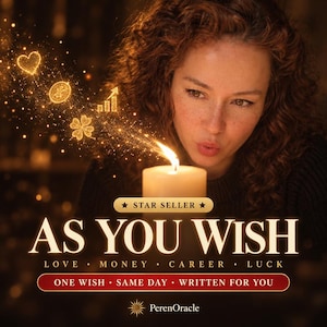 As You Wish | Intention Reading & Blessing, Love Money Career Luck, Candle Photo, Same Day