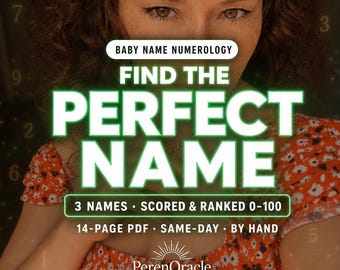 Baby Name Numerology Reading, 14-Page PDF | Shortlist Ranking for Your Baby's Name