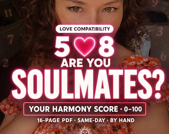 Numerology Love Compatibility Reading, 16-Page PDF | Soulmate Harmony Score for Couples
