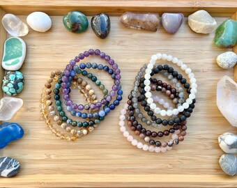 Gemstone Bracelets • 6mm • Size Medium