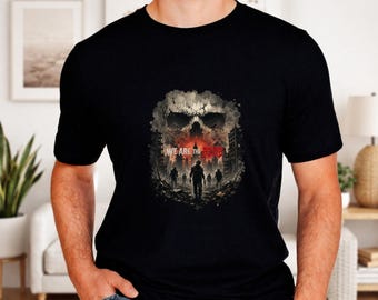 Zombie Apocalypse Skull TShirt, Horror Survivor Graphic Tee, Walking İn the Dead Inspired Shirt, Scary