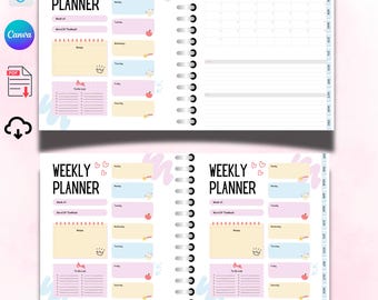 Agenda Semanal Pastel 2026, Abas Mensais, Download Digital