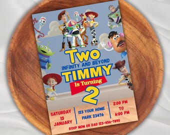 Convite de Aniversário do Woody de Toy Story | Convite "Ao Infinito e Além" | Modelo Editável