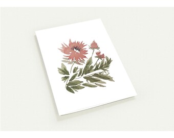 Watercolor Botanical Greeting Cards, Set of 10 Folded Cards, Floral Stationery, Elegant Eco-Friendly Note Cards, Gift for Her