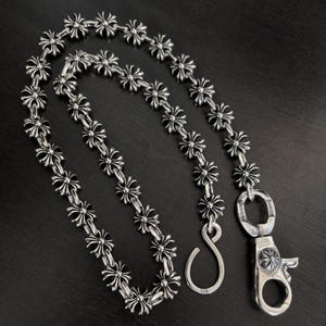 小物 silver925 wallet chain floral cross 225g Wallet Chain - Etsy Singapore