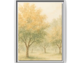 Watercolor Framed Canvas, Premium Wall Art, Home Decor, Living Room Gallery Piece, Framed Print