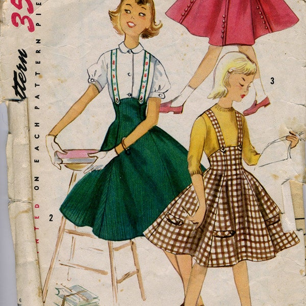 Einfachheit 1742:Girls volle Rock mit optionalen Hosenträger und Taille-Abschnitt. Büste 28. Größe 10.