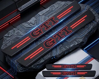 Protetor de soleira de porta para carro Golf GTI, novo, resistente a arranhões, *4 unidades + *2 emblemas de janela GTI