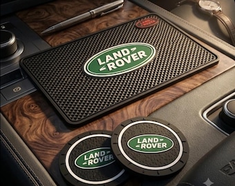 Brand new Land Rover Non Slip Dashboard Phone Pad + *2 Land Rover Coaster drink holder Mat set Defender Discovery Velar Evoque