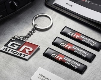 Conjunto de 3 adesivos Toyota GR Gazoo Racing + chaveiro GR Sport GR86 Supra Huilex Rav4 Corolla Yaris GR86 Supra Huilex (Novo)