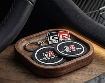 Novo chaveiro Toyota GR Gazoo Racing + 2 porta-copos GR + 1 adesivo GR86 Supra Huilex Rav4 Corolla Yaris
