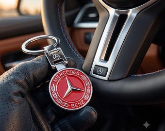 Brand new Mercedes Benz Keyring keychain + *5 Mercedes Benz badge sticker Decal Set Interior Exterior Emblem Badges
