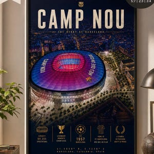 Camp Nou Poster Printable, Barcelona Stadium Wall Art, Football Gift, Soccer Stadium Print, Camp Nou Decor, FC Barcelona Fan Poster