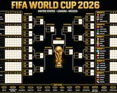 World Cup 2026 Printable Wall Chart, Football Tournament Bracket Poster, Soccer Predictor Chart, Instant Download