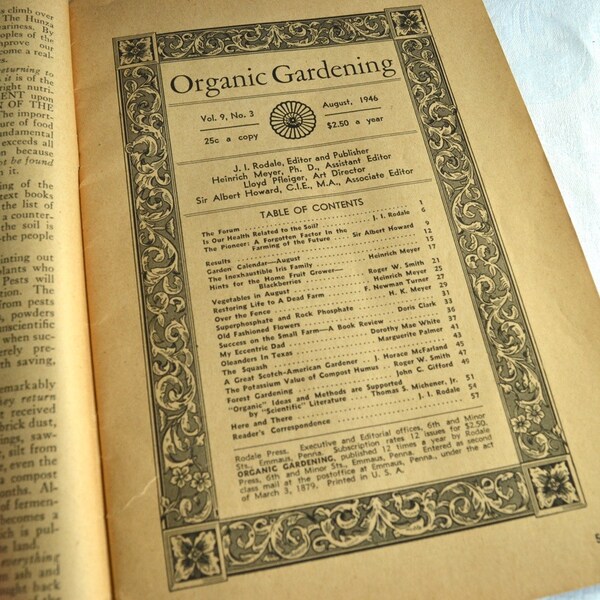 Vintage Magazine Organic Gardening Magazine 1940s Garden Book Illustrated Garden Magazine Garden Ephermera
