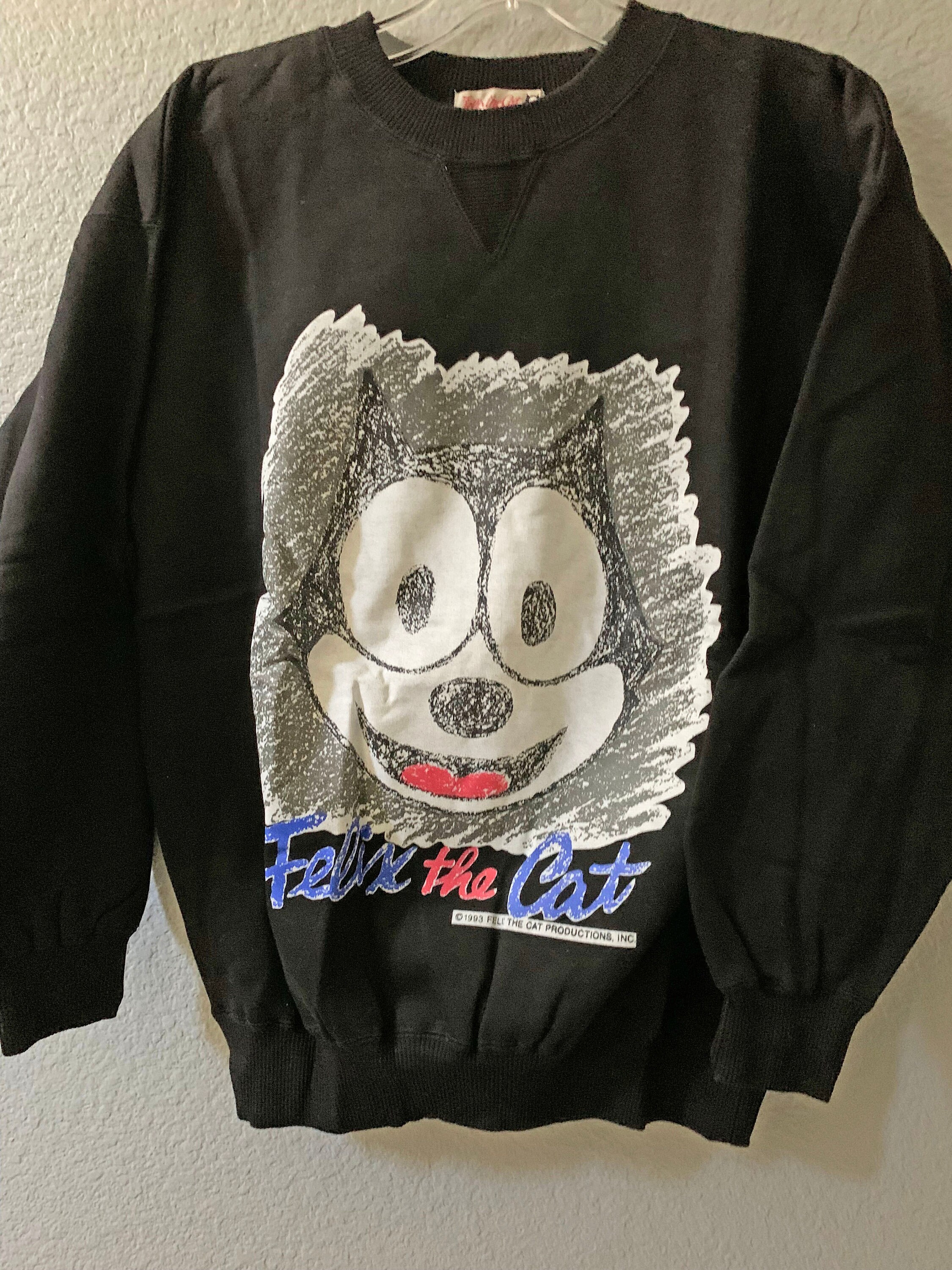 Felix the Cat Black Pullover Sweatshirt Etsy