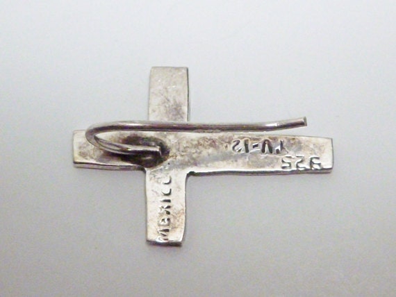 Silver Metal Cross Pierced Earrings - image 4