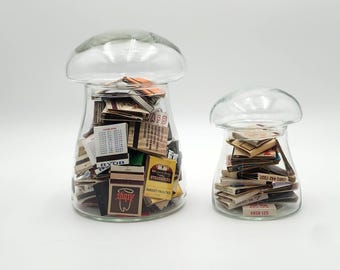 Set di 2 barattoli in vetro trasparente vintage per terrari e contenitori per funghi, stile farmacia.