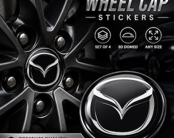 Mazda Wheel Cap Stickers Set of 4 – 3D Domed Resin Overlays