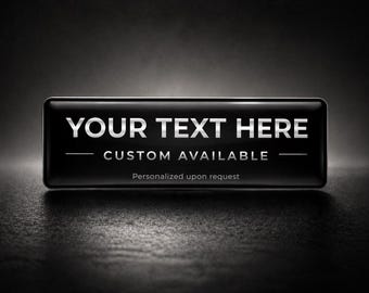 Custom Badge Sticker | Personalized Text Decal | 3D Domed Resin Emblem