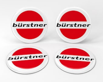 Burstner Wheel Center Cap Stickers Set of 4 – 3D Domed Resin Overlays