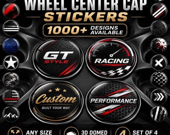 Custom Wheel Center Cap Overlays Set of 4 – 3D Domed Resin Stickers