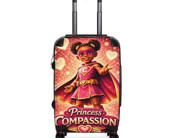 Princess Compassion superhero illustration Suitcase | kids rolling luggage