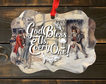 Bob Cratchit and Tiny Tim Christmas Ornament | God Bless Us Every One | Christmas Carol | Charles Dickens | Ornament Exchange | Secret Santa